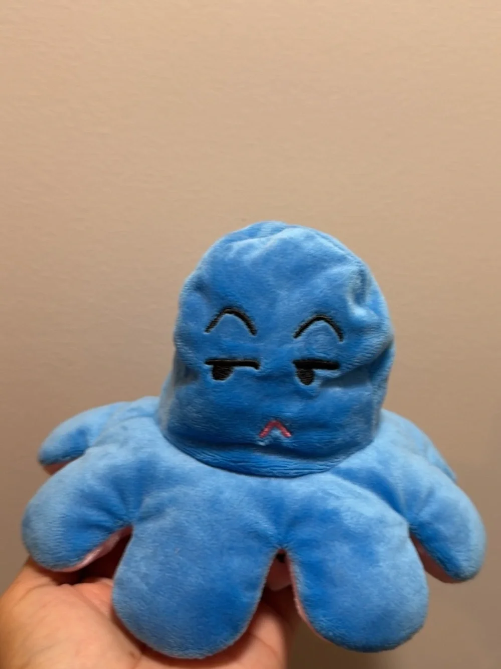 Source Unknown Pink and Blue Reversible Plush Octopus